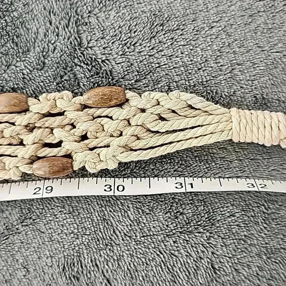 Hippy Boho cord and bead belt 60" - Picture 3 of 4
